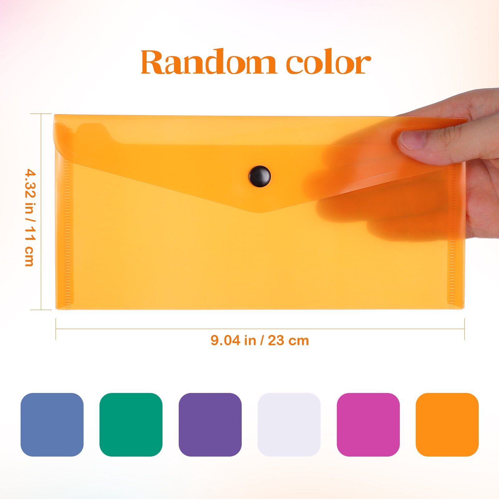 Etereauty, Plastic Document Folder, 6pcs A4, Clear with Snap Button ...