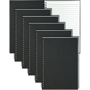 GINMLYDA A5 Black Spiral Notebook, 8.25 x 5.5 Inches, 120 Lined Pages, Pack of 6