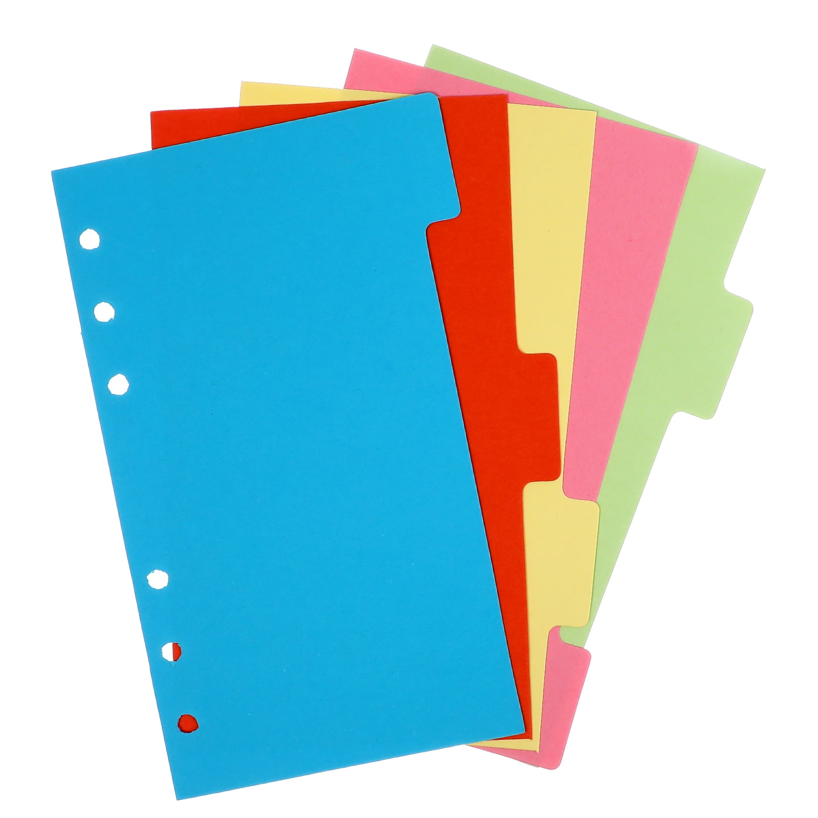 6pcs A6 Dividers Set 6 Holes Ring Colored Notebook Binders Divider