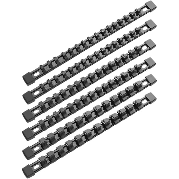 6pcs ABS Socket Organizer, Socket Rails Fit 1/2 inch, 3/8 inch and 1/4 inch Drive