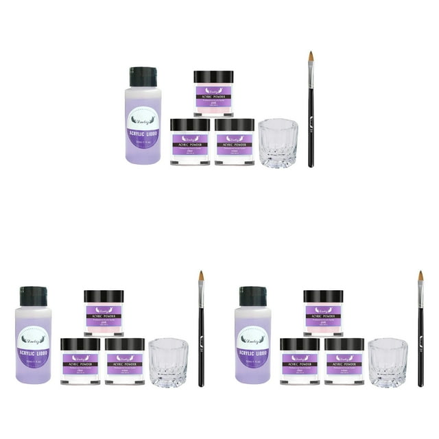 6pcs Acrylic Nail Kit Liquid Nail Extension Beginner Manicure 30ml