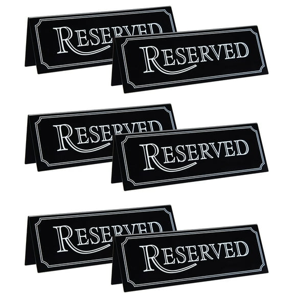6pcs Acrylic Table Card Sign Hotel Restaurant Reserved Table Signs Reminder Sign For Wedding Birthday Party