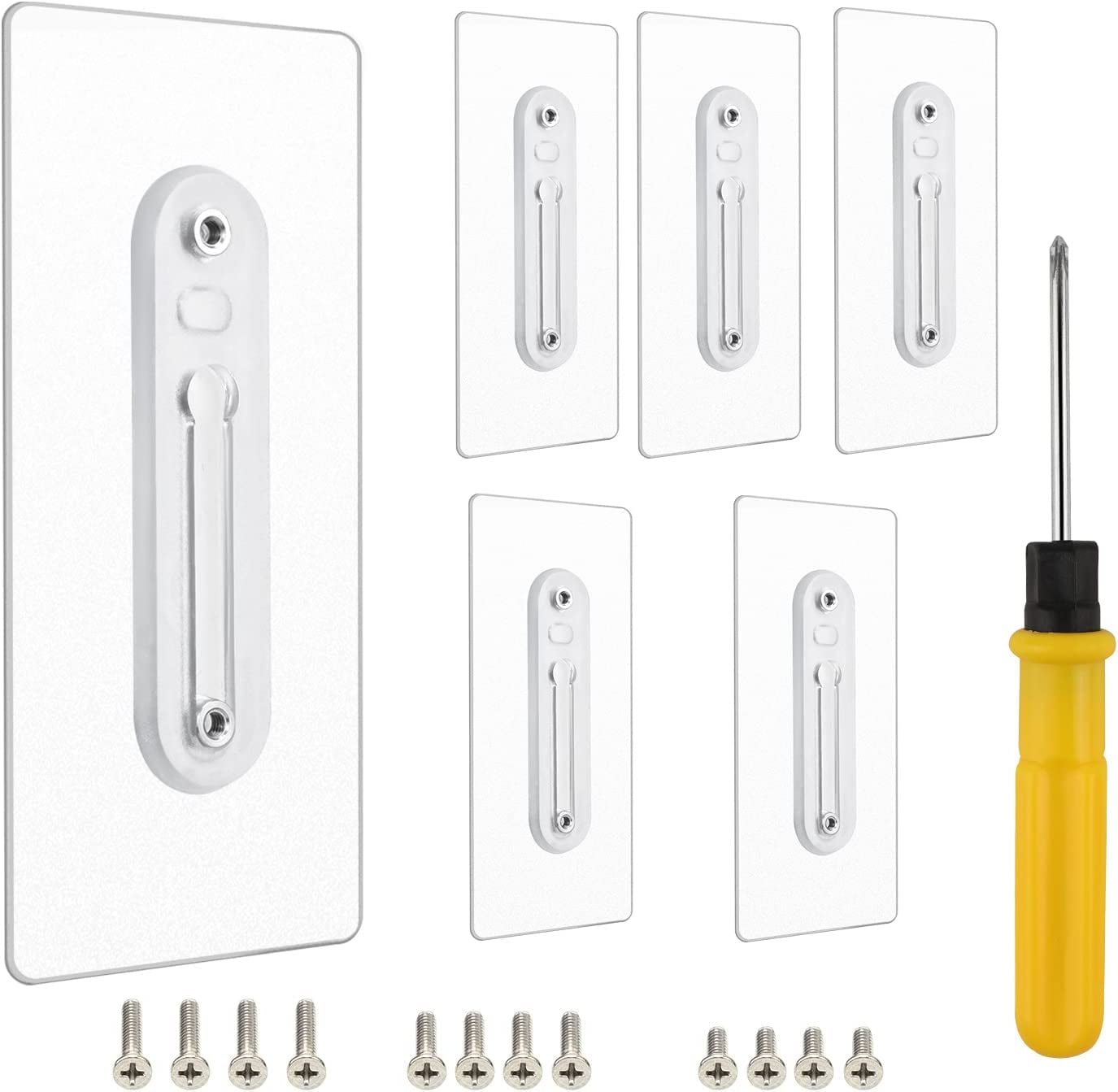 Pack of 8, Wall Hooks & Hangers Detachable Self Adhesive Seamless  Transparent No Nails Drill Hooks