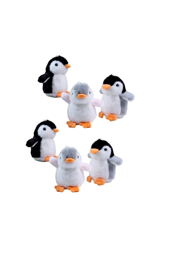 6pcs Adorable Penguins Stuffed Keychain Bag Pendant Party Decoration Decoration for Girl Birthday Gift