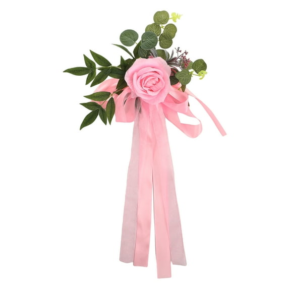 6pcs Aisle Pew Flower Arrangement for Wedding Ceremony Aisle Chair Back Floral Decoration
