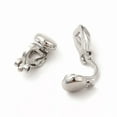 thumbnail image 1 of 6pcs Alloy Clip-on Earring Findings with Horizontal Loops Flat Round Platinum 15x7x9mm Hole: 1mm, 1 of 2