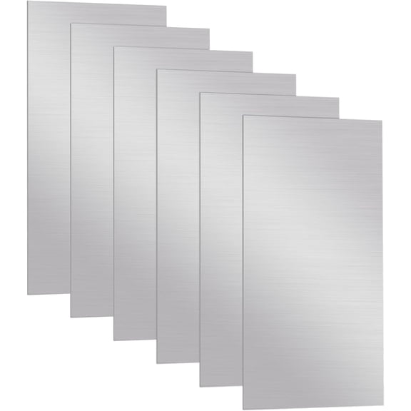 6pcs Aluminium Metal Sheet 6x12 inch Rectangle Flat Plain Plate with Protective Film for DIY Decoration Packaging Construction