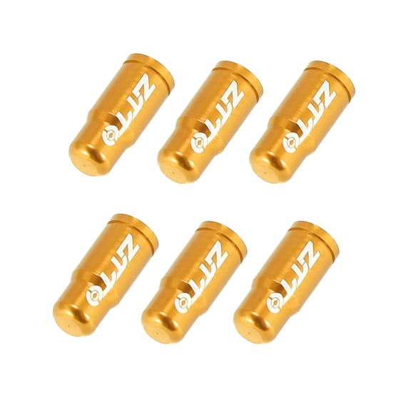 6pcs Aluminum Alloy Tire Valve Caps French Type Dust Covers for Bicycle Mountain Road Bike MTB Gold Tone