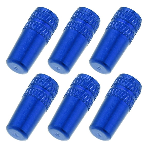 6pcs Aluminum Alloy Valve Cap French Type Valve Tire Dust Covers for Bicycle Mountain Bike Road Bike Blue