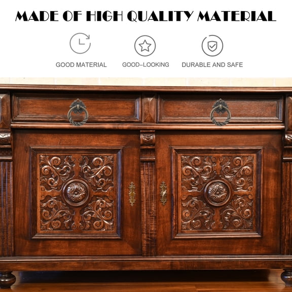 OUNONA Antique Brass Door Handle Knobs for Kitchen Cabinets and Dressers, 6 Pieces Hardware