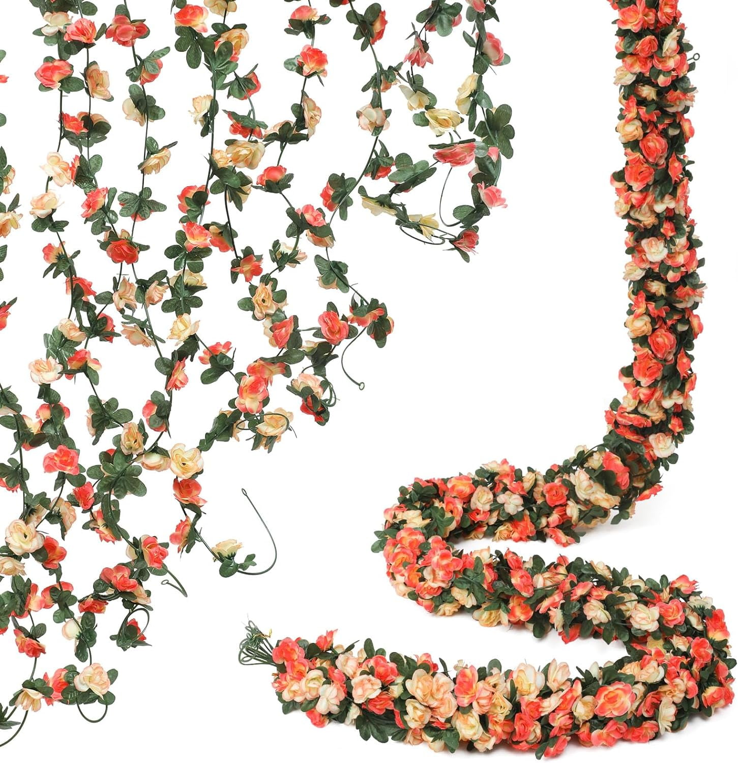 6pcs Artificial Flower Garlands, Fake Peony Vine Artificial Flower with