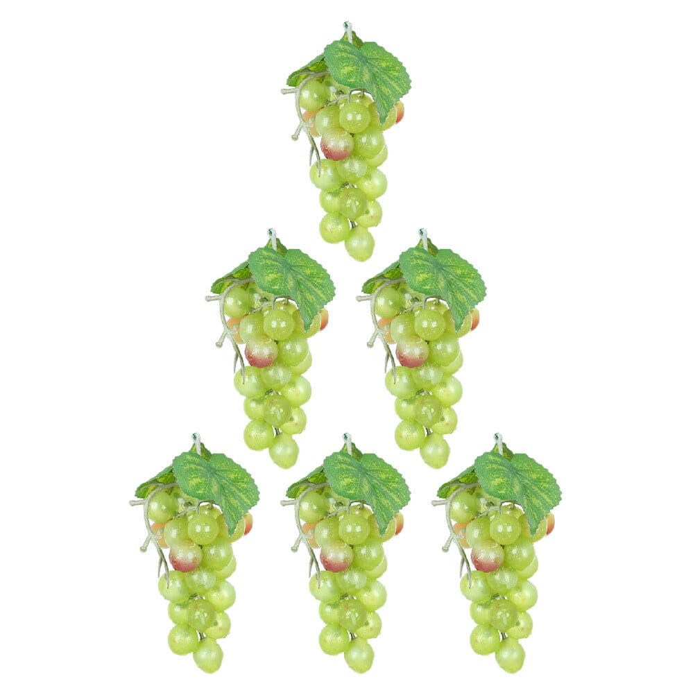 6pcs Artificial Grapes Frosted Grape Clusters Decorative Grapes Bunches