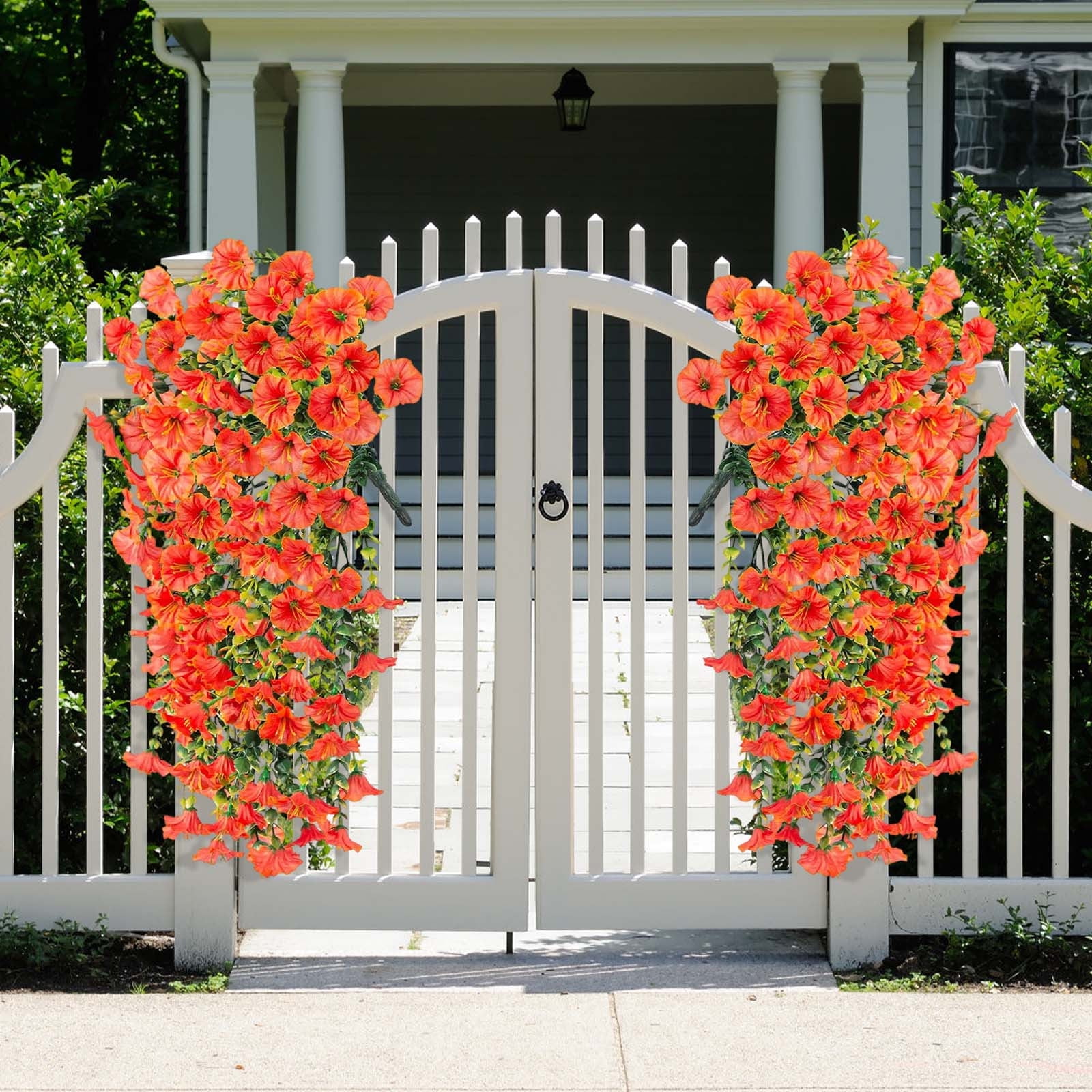 6pcs Artificial Hanging Morning Glory Flowers, Durable Silk Morning Glory Faux Flowers, Decoration for Garden, No Fade Plastic Flowers for Wedding Events, Suitable for Home Decor