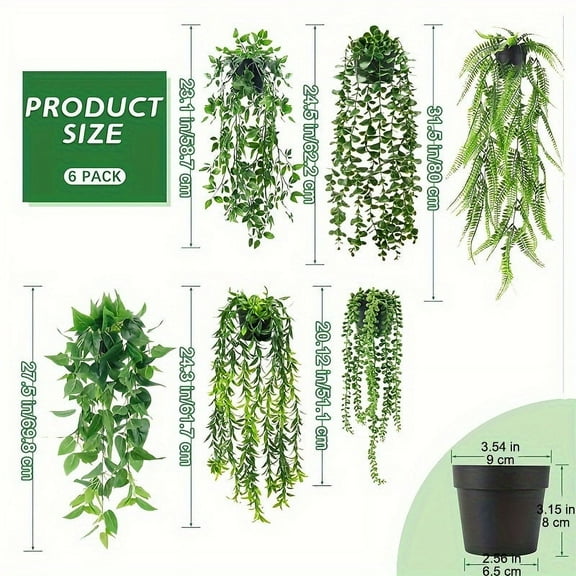 6pcs Artificial Mandala Eucalyptus Green Vine - Hanging Ivy Style, for Indoor Home Aesthetic Decor, Ideal for Housewarming/Mother's Day/Christmas etc. Gifts