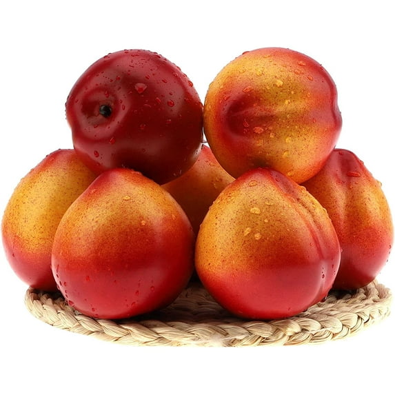 6pcs Artificial Peach Fake Nectarine Fruit Decoration Home Party Kitchen Christmas Food Show Model