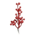 thumbnail image 1 of 6pcs Artificial Red Berry Stems, Holly Berries Branches with Clips, Material, Lifelike, Suitable for Christmas Tree/Wedding/Wreath/Vase Floral Arrangements, 1 of 3