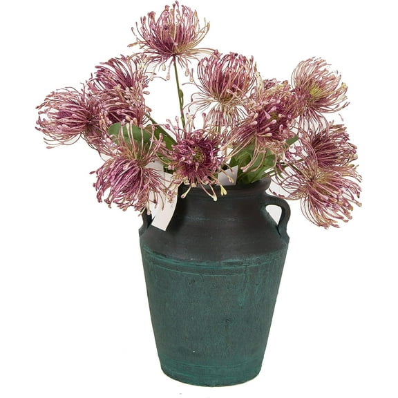 6pcs Artificial Tropical Flowers,16 Inch Faux Pincushion Flower with 2pcs Needle Petal Artificial Flowers, Spider Mums for Home Décor Centerpiece Wedding Bouquet,Fuschia