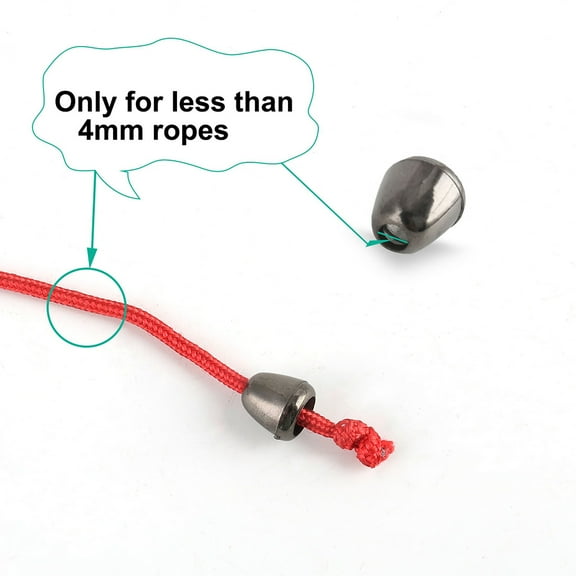 6pcs Bell Shape Ends Stopper Buckle Plastic Cord Lock Rope Lanyard Ends Fastener Metal Black