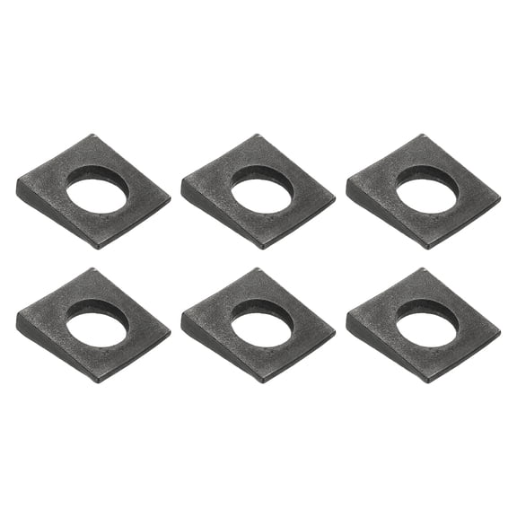 6pcs Beveled Square Washers, M20x40mm Square Beveled Washers Bearing Strut Plate Flat Pad Spacer Carbon Steel for 20mm Bolts Wedge Shim Leveling Fastener Nut Bolt Gasket, Black