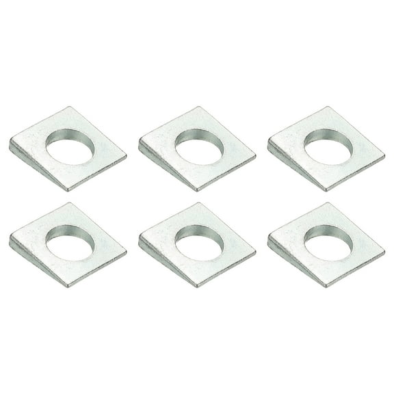 6pcs Beveled Square Washers, M20x40mm Square Beveled Washers Bearing Strut Plate Flat Pad Spacer Carbon Steel for 20mm Bolts Wedge Shim Leveling Fastener Nut Bolt Gasket, Silver