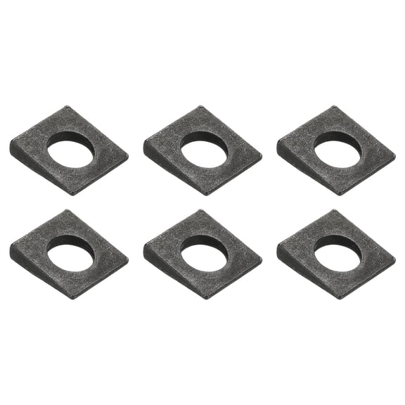 6pcs Beveled Square Washers, M24x50mm Square Beveled Washers Bearing Strut Plate Flat Pad Spacer Carbon Steel for 24mm Bolts Wedge Shim Leveling Fastener Nut Bolt Gasket, Black