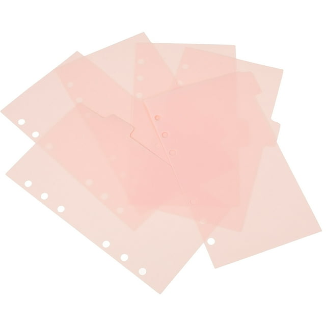 6pcs Binder Dividers with Tabs Office Paper Sheet Protectors 6hole Page Dividers(A6)