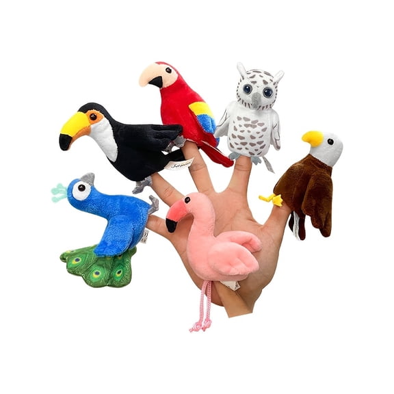 6pcs Bird Finger Puppets Set, Cute Animal Puppet For Role-Playing Mini Hand Puppets Suitable For Kids, Bird Animal Puppets For Storytelling, Realistic Finger Puppet For Toddlers