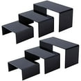 thumbnail image 1 of 6pcs Black Acrylic Display Riser 3 Size Jewelry Display Stand Large Rectangular Acrylic Stand 3-Tier Shelf Table Showcase Fixtures, 1 of 9