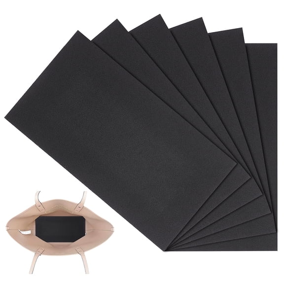 6pcs Black Handbag Base Shaper 9.8 x 5 Inch Bag Purse Bottom Insert Plastic Bag Stabilizer Bag Liner Board Rectangle Sheet for making