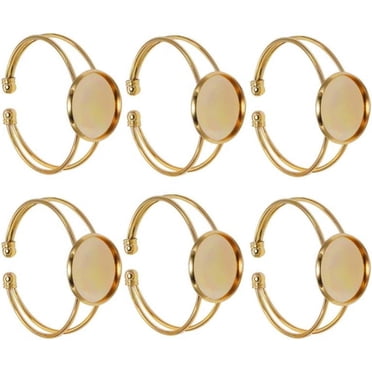 Reidgaller 5pcs Antique Bronze Fit 25mm Round Cabochon Base Setting Diy Blank Me