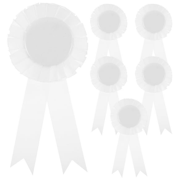6pcs Blank Prize Ribbons Blank Award Ribbons Victory Ribbons Blank First Place Ribbons