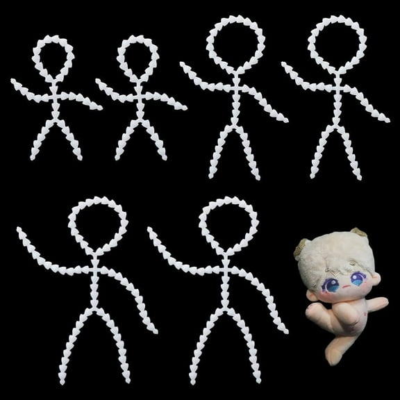 6pcs Body Joint Skeleton 3 Style Plastic Action Figure Movable Skeleton with Sound Puppet Body Figure Frame Full Body Model for Teddy Bear Making DIY Crafts Figure Making Supplies