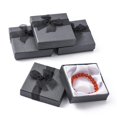 thumbnail image 1 of 6pcs Bowknot Organza Ribbon Cardboard Bracelet Bangle Gift boxes Square Black 9x9x2.7cm Paper, 1 of 5