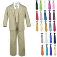 thumbnail image 1 of 6pcs Boy Baby Toddler Formal Wedding Party Khaki Suits Tuxedo Extra Necktie S-7, 1 of 1