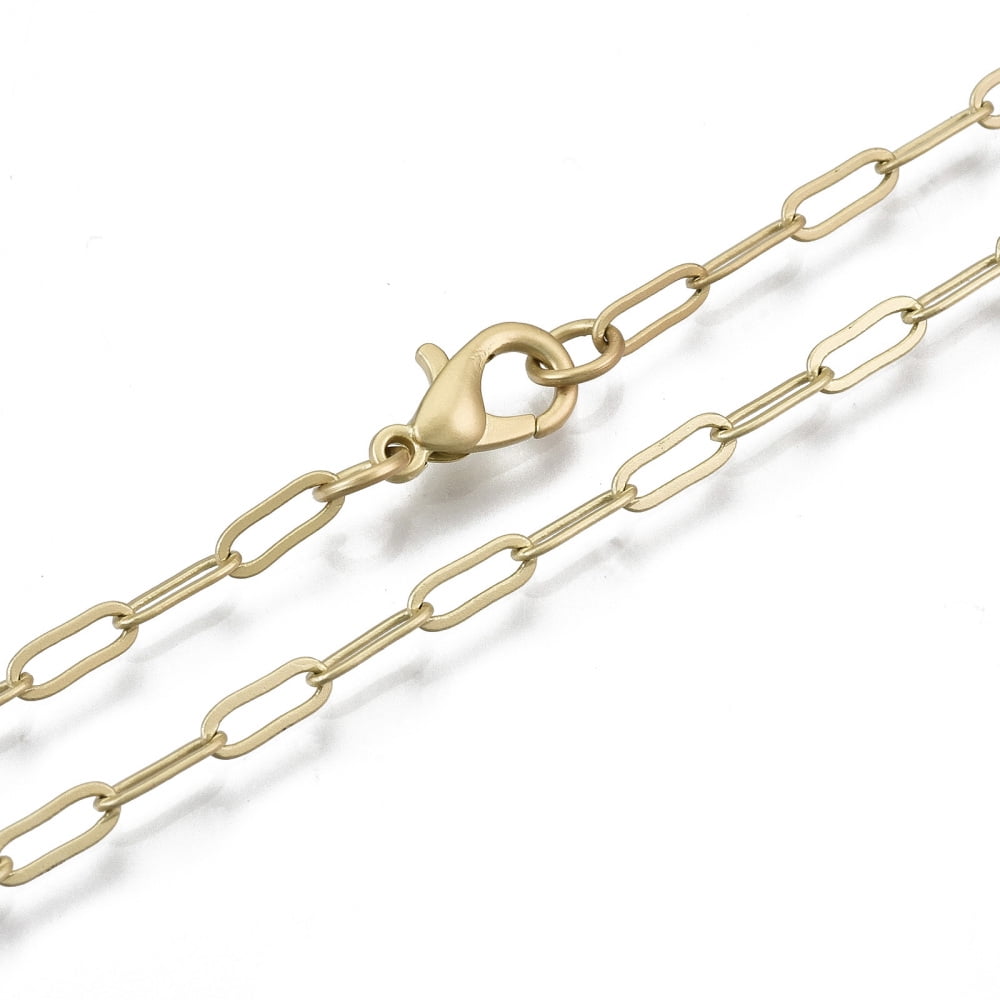 6pcs Brass Paperclip Chains Drawn Elongated Cable Chains Necklace ...