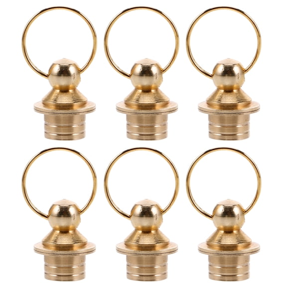 6pcs Small Brass Caps for Gourds, Decorative Sealing Lids and Inserts, Finials for Gourd Crafting and Home Decor Enhancement