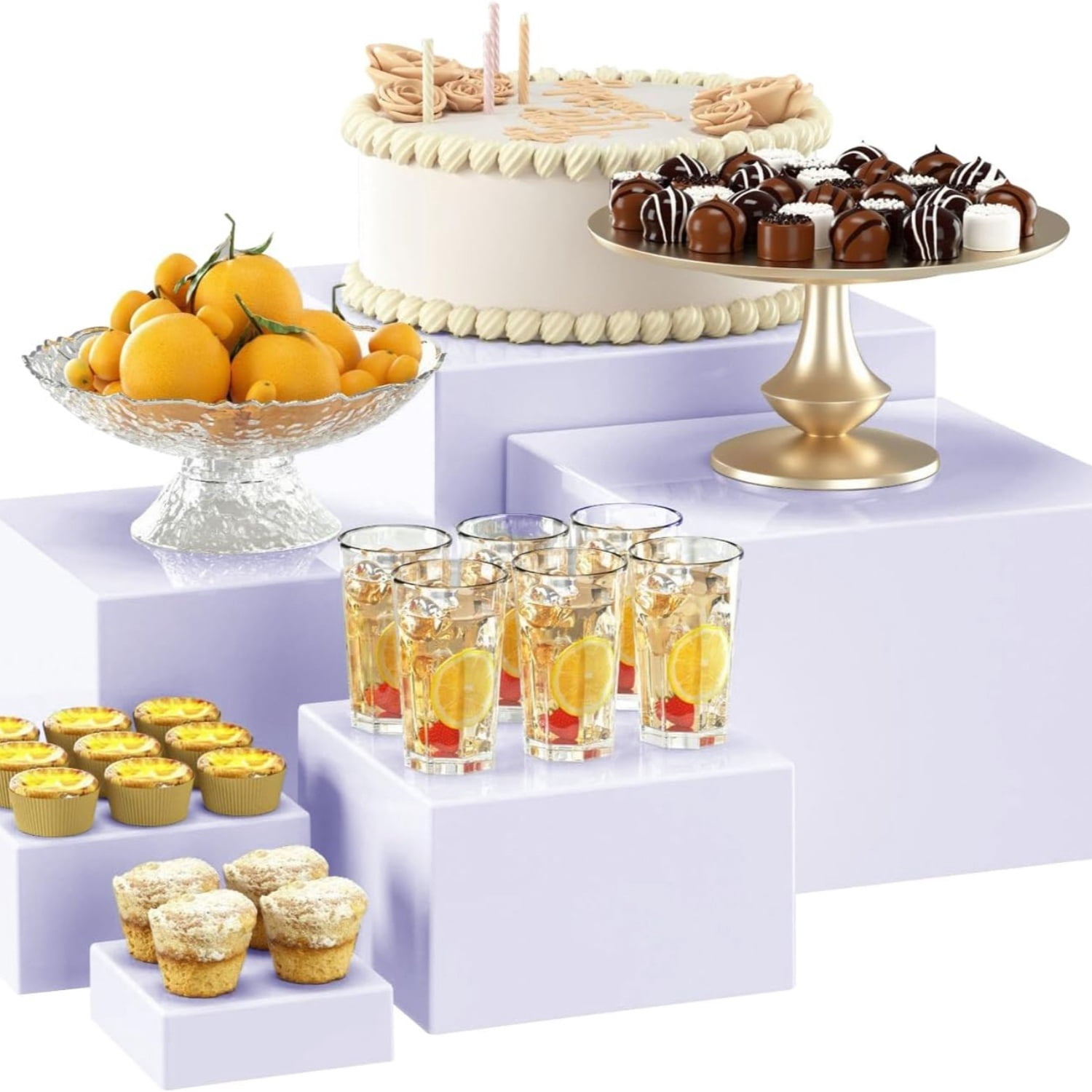 Small Risers For Buffet Table 6pcs Buffet Risers, Food Risers for Buffet Table Display Stand Shelf ...