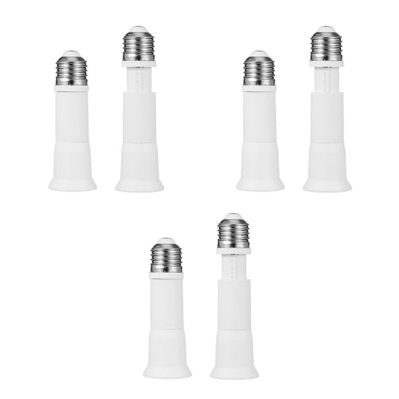Supvox Light Bulb Extension Socket E27 White for Recessed Fixtures 6Pcs