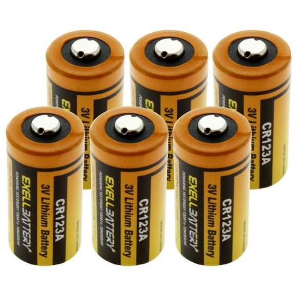 6pcs CR123 2/3A 3V Exell Lithium Batteries DL123A2 DL-123 DL-123AB DLCR123