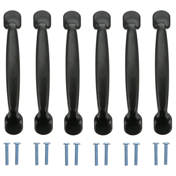 6pcs Cabinet Pulls Matte Black Furniture Cupboard Drawer Pulls Cabinet Handles
