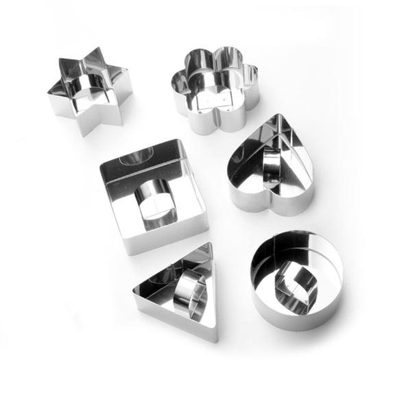 6pcs Cake Mold 3D Cartoon Geometric Cake Mold Baking Utensils Birthday Party Pastry Tools Pressable Cutter Bake Gift