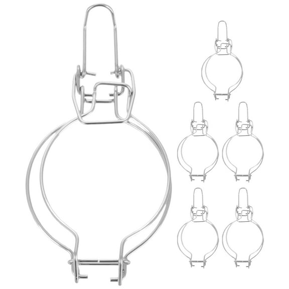 OUNONA Mason Jar Accessories Silver Stainless Steel Wire Clamps for Canning Jars 6Pcs