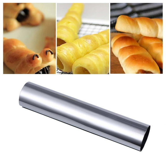 6pcs Cannoli Tubes Stainless Steel Cylinder Cannoli Forms Non- Horn Danish Pastry Molds for Croissant Shell Roll 5inch