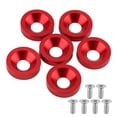thumbnail image 1 of 6pcs Car Motorcycle License Plate Frame Fender Bumper Engine Cover Washer/Bolt Kit (Red), 1 of 5