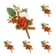 thumbnail image 1 of 6pcs Caramel Boutonnieres for Men, Artificial Flower Pocket Corsage for Wedding Party, 1 of 7