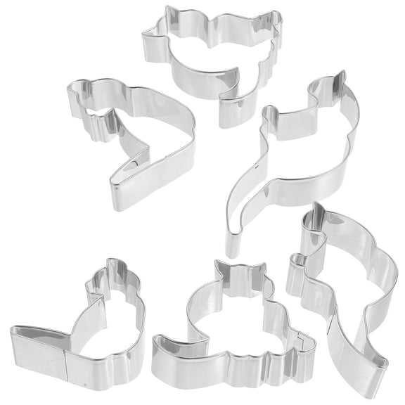 6pcs Cat Cookie Cutters Stainless Steel Cookie Cutters Cat Molding Biscuit Cutters