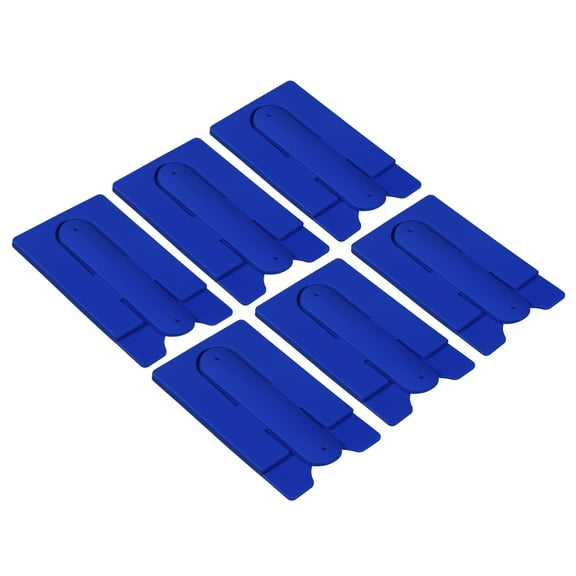 6pcs Cellphone Card Holder, Flexible Silicone Stand Card Sleeve with Back Adhesive, Dark Blue