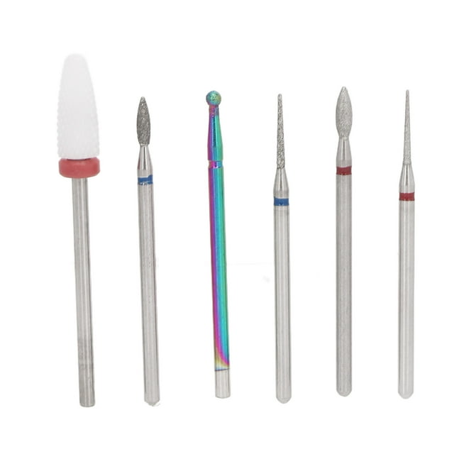 6pcs Ceramic Nail Drill Bit High Strength Polishing Tungsten Ceramic