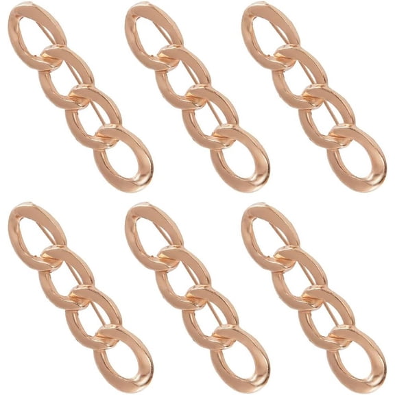 6pcs Chain Shape Alloy Adjustable Jean Pins Waist Tightener Sewing Fasteners for Garment Accessories Light golden 14.5x60x3.8mm