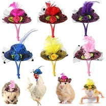 6pcs Chick Hat Hen Mini Hat Chicken Hat Guinea Pig Snake Hedgehog Lizard Bearded Dragon Hamster Parrot Photo Props Accessories Small Hats for Chickens